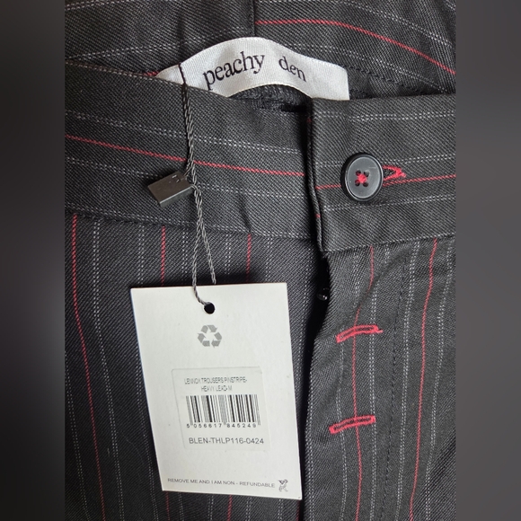 Nwt Peachy Den Lennox Trousers Pinstripe Led Medium - Picture 8 of 11